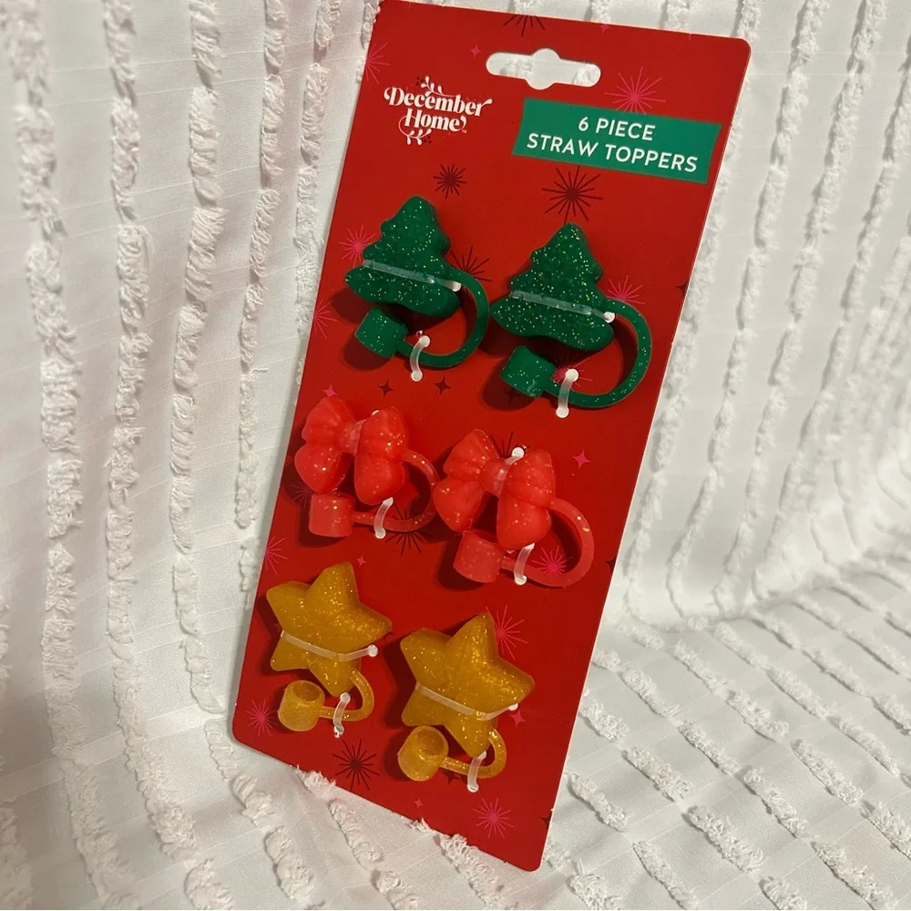 December Home Christmas Straw Toppers‎
